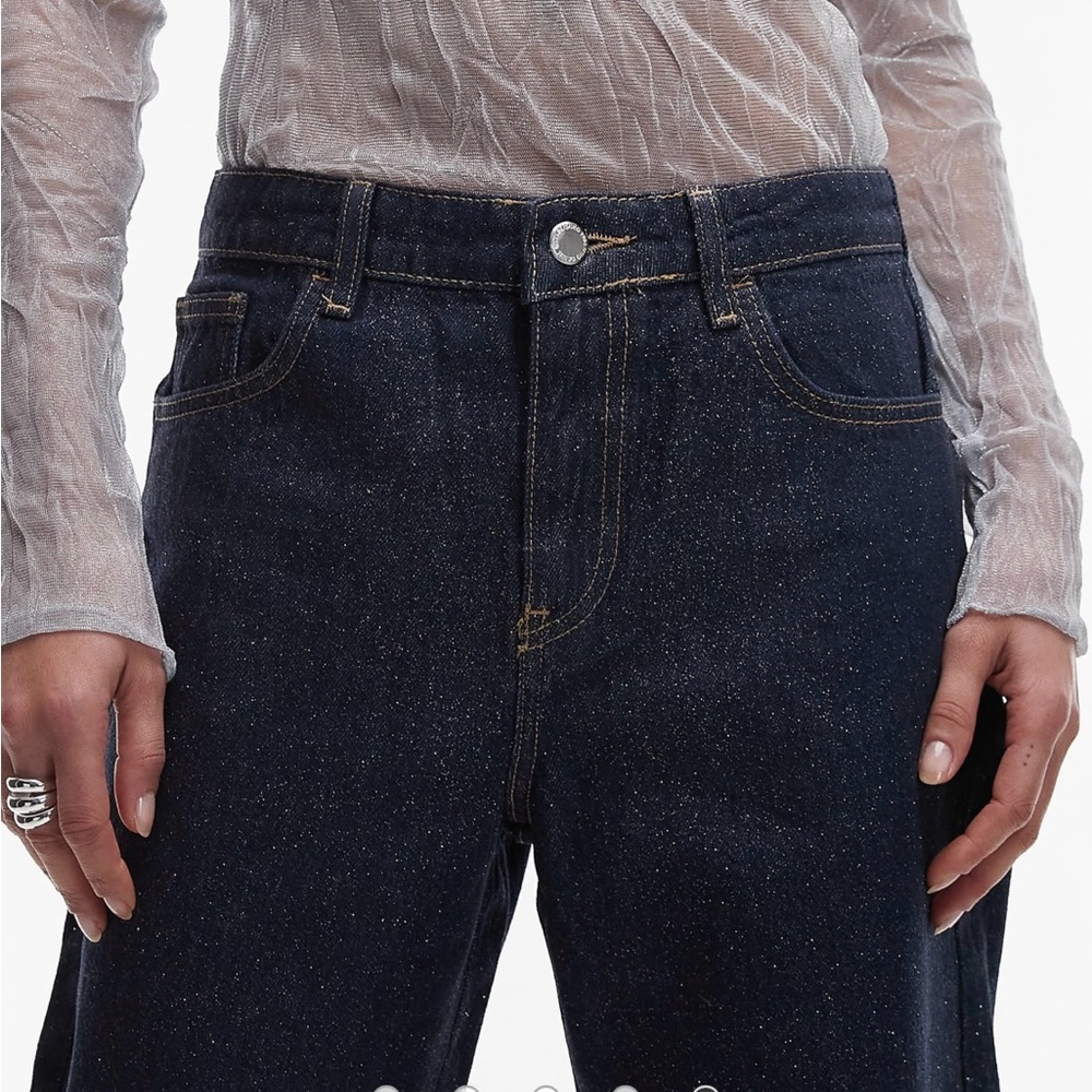 NWT Trending Mango Deep Indigo Glitter Sparkle Jeans Size 16
inseam 34